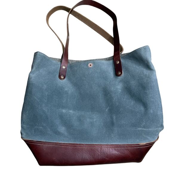 North End Bag Co The Claire Tote Bag Handmade Canvas‎ and Leather - Picture 1 of 6